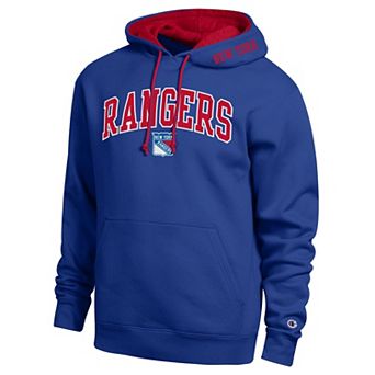 Men's Champion Royal New York Rangers Contrast Hoodie