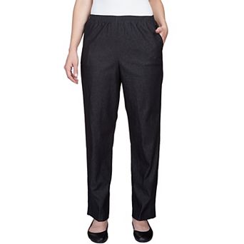 Petite Alfred Dunner Denim Comfort Waistband Mid Rise Pants