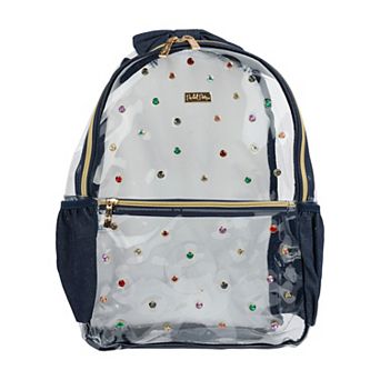 Packed Party Denim and Gems Clear 17" Backpack