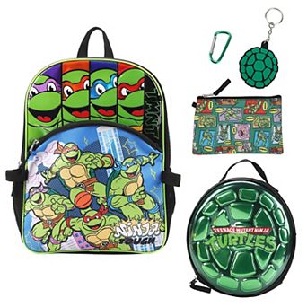 TMNT Classic 16-Inch Backpack & Lunch Bag 5 pc Set For School & Travel