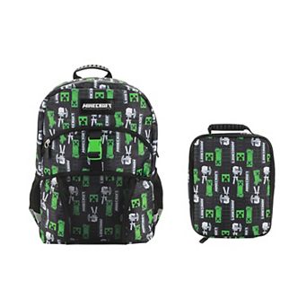 Minecraft Creepers 2 pc 16-Inch Backpack & Lunch Kit Set