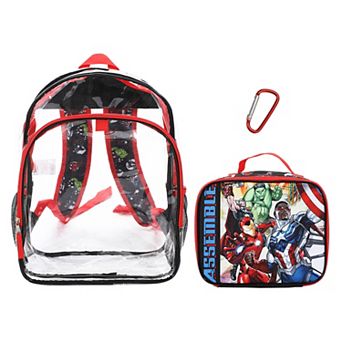 Marvel's Avengers Classic 2 pc 16-Inch Kids Clear Backpack & Lunch Box Set