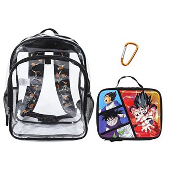 Dragon Ball Z Goku 2 pc Clear Backpack & Lunch Box Set