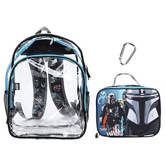 Star Wars The Mandalorian & Grogu 2 pc Kids Clear Backpack & Lunch Box Set