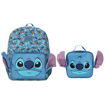 Disney's Stitch Character Print 16-Inch Backpack & Lunch Bag Set