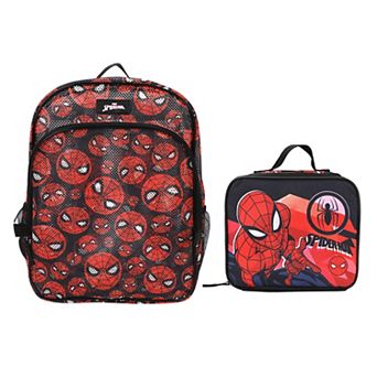 Spider-Man Classic Printed Mesh 16-Inch Youth Backpack & Lunch Box