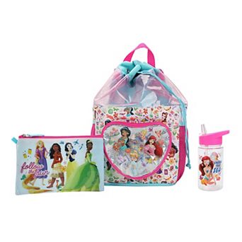 Disney Princess 3 pc Youth Beach Backpack Set With Water Bottle