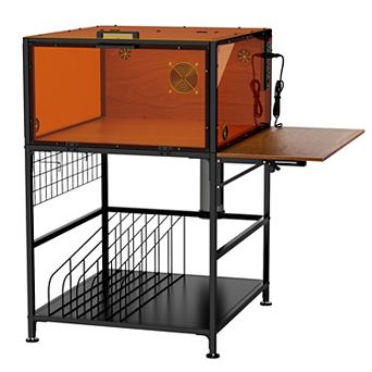 Laser Engraver Cabinet with 6000RPM Fan, Storage, Foldable Side, Metal Cover, Eye Protection