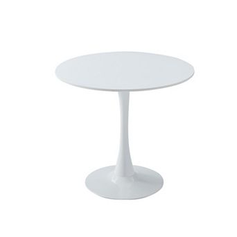 Modern Round Dining Table 31.5" - White Tulip Base MDF Tabletop, Multi-Functional for Kitchen