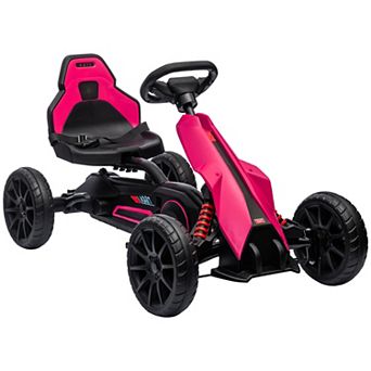 Aosom Kids Pedal Go Kart W/ Adjustable Seat, Swing Axle