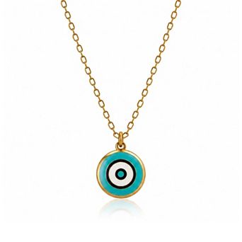 Jewels by Sunaina ANOUSH Evil Eye Necklace Yellow Gold Plated 925 Sterling Silver with Zirconia