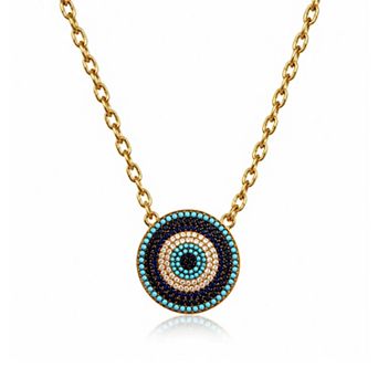 Jewels by Sunaina Irem Evil Eye Necklace 925 Sterling Silver with Cubic Zirconia