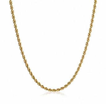 Jewels by Sunaina AMMA Rope Chain Necklace 18K Gold Plated Stainless Steel 16 in Extender