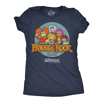 Womens Funny T Shirts Fraggle Rock Logo Retro Jim Henson's Tee For Ladies