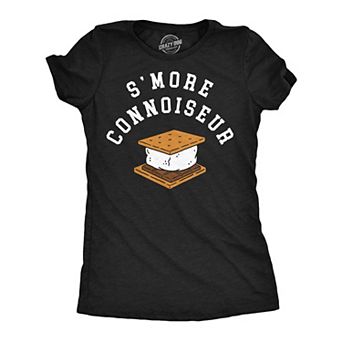 Womens Funny T Shirts Smore Connoiseur Sarcastic Camping Tee For Ladies