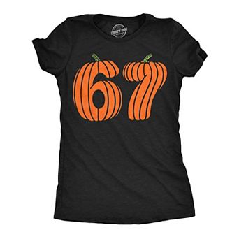 Womens Funny T Shirts Six Seven Pumpkins Sarcastic Halloween Meme Tee For Ladies