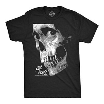 Mens Funny T Shirts Evil Dead 2 Skull Horror Movie Tee For Men