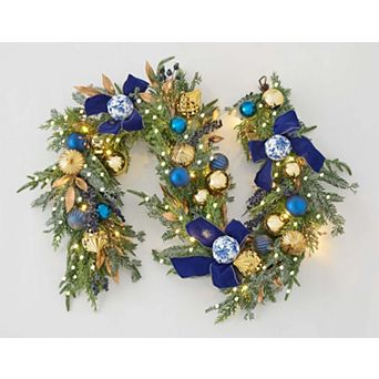 BrylaneHome 6 Ft. Pre-Lit Midnight Blue Garland