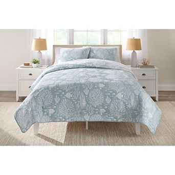 BrylaneHome Coral Matelasse Quilt Set