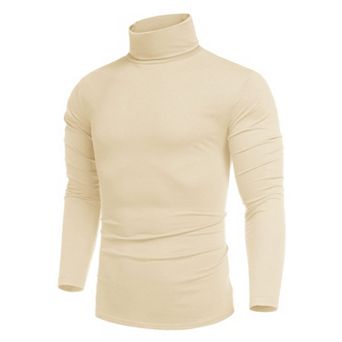 COOFANDY Men' Casual Slim Fit Turtleneck T Shirts Lightweight Basic Cotton Pullovers