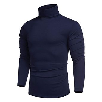 COOFANDY Men' Casual Slim Fit Turtleneck T Shirts Lightweight Basic Cotton Pullovers