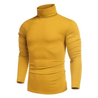 COOFANDY Men' Casual Slim Fit Turtleneck T Shirts Lightweight Basic Cotton Pullovers
