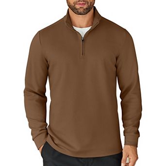 COOFANDY Men's 1/4 Zip Up Pullover Lightweight Mock Neck Sweatshirt Casual Long Sleeve Polo Shirt