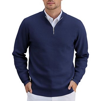 COOFANDY Sweaters for Men Knitted Quarter Zip Up Pullover Mock Neck Business Casual Sweater