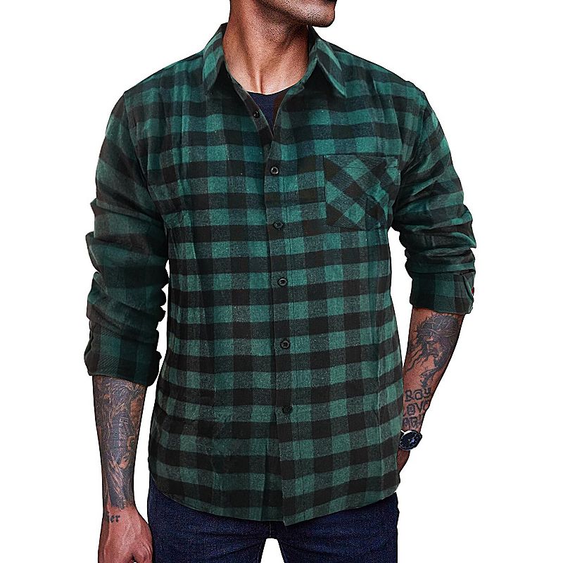 COOFANDY Men's Flannel Plaid Shirts Long Sleeve Button Down Shirts ...