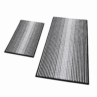 2 pc Chenille Bathroom Rug Set Thick Absorbent Non Slip Machine Washable