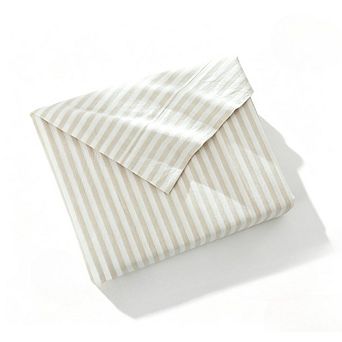 Striped King Sheet Set, 4 pc Beige Microfiber Bed Sheets, Deep Pocket Wrinkle Resistant