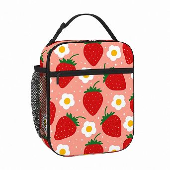 Insulated Reusable Waterproof Lunch Bag with Bottle Holder for School Work Picnic