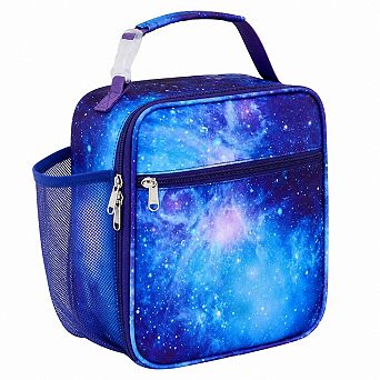 Insulated Kids Lunch Bag Thermal Leak Proof Roomy Easy Carry Side Bottle Holder