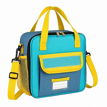 Insulated Lunch Bag Large Capacity Adjustable Strap Patchable Pocket Tote