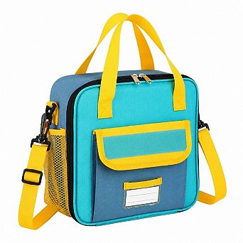 Insulated Lunch Bag Large Capacity Adjustable Strap Patchable Kids School Tote