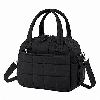 Quilted Insulated Lunch Tote For Women Adjustable Strap Reusable Water Resistant