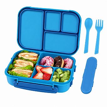 1200ml 4 Compartment Leakproof Bento Lunch Box With Utensils Microwave Dishwasher Safe