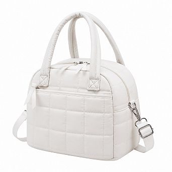 Quilted Puffy Insulated Lunch Tote For Women Work School Picnic Travel