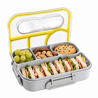 Adult 4 Compartment Bento Lunch Box Leak Proof Dishwasher Safe Food Grade