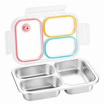 24oz 316 Stainless Steel 3 Compartment Leakproof Bento Lunch Box Dishwasher Safe