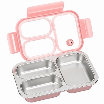 24oz 316 Stainless Steel 3 Compartment Leakproof Bento Lunch Box Dishwasher Safe