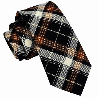 Live2Pedal 2.8" Plaid Striped Tartan Woven Tie with Gift Box