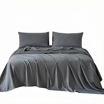 Queen Sheet Set Cationic Microfiber 4 pc Bedding Set, Wrinkle Free and Easy Fit,Easy Care Bedding