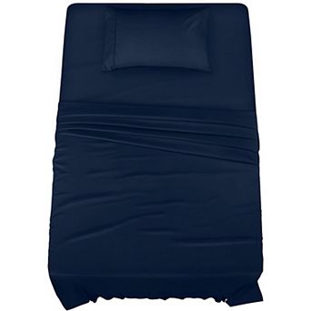 3 pc Twin XL Sheet Set,Dorm Room Essentials for Students,1 Fitted Sheet,1 Flat Sheet,1 Pillowcase