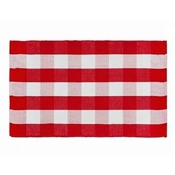 Plaid Rug , Hand-Woven Indoor Outdoor Cotton Blend Buffalo Plaid Rug,Perfect for Porch, Living Room
