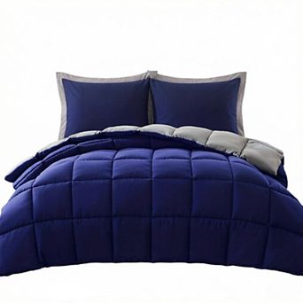 Full Comforter Set with 2 Pillow Sham-3 pc Set - Quilted Down Alternative Comforter/Duvet Insert