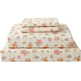 4 pc Floral Queen Sheet Set, Soft, Breathable with Deep Pocket,Non-Slip Fitted Sheets Pillowcases