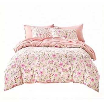 5 pc Floral Bedding Set, Cute Colorful Flowers Patterned Soft Lightweight Comforter Set