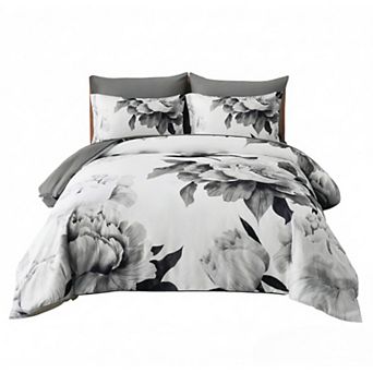 7 pc Queen Comforter Set, Bed in a Bag,Soft Botanical Farmhouse Bedding Set for All Season