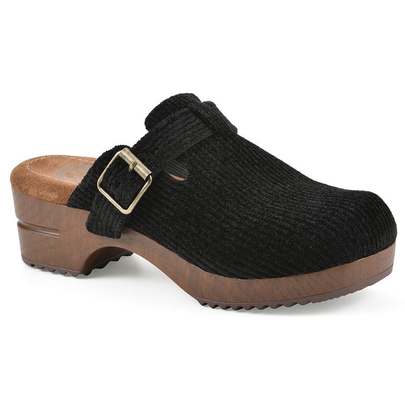 White Mountain Bistros Women's Slip-On Clogs With Buckle Detail,